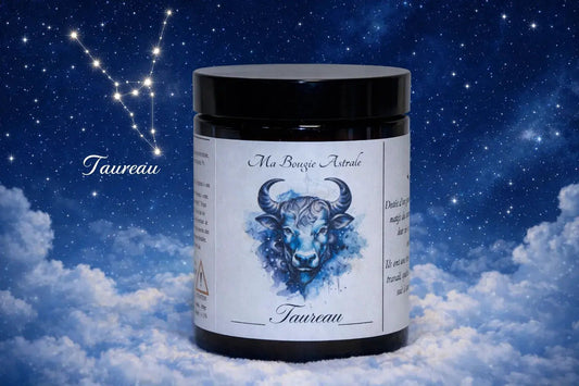 Bougie Astrologique Taureau cire soja signe du zodiaque artisanale - L'Atelier Ginko