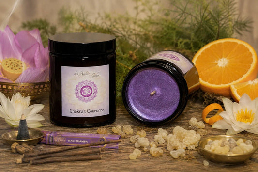 Bougie parfumée Chakras Couronne SAHĀ - L'Atelier Ginko - Boutique en Ligne