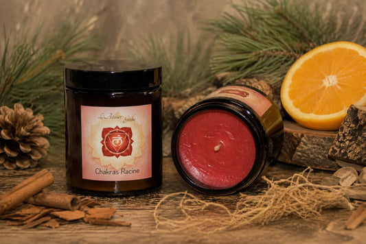 Bougie parfumée Chakras Racine MULĀ - L'Atelier Ginko - Boutique en Ligne