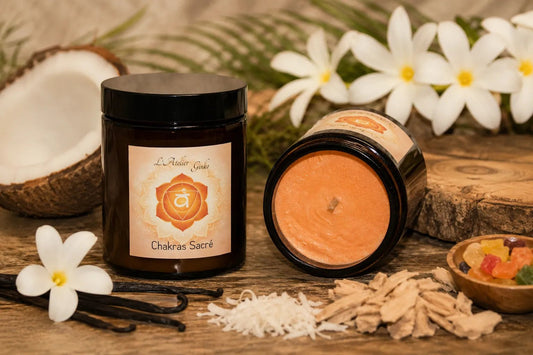 Bougie parfumée Chakras Sacré SVĀRA - L'Atelier Ginko - Boutique en Ligne