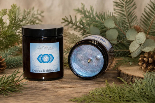 Bougie parfumée Chakras Troisième Œil AJNA - L'Atelier Ginko - Boutique en Ligne
