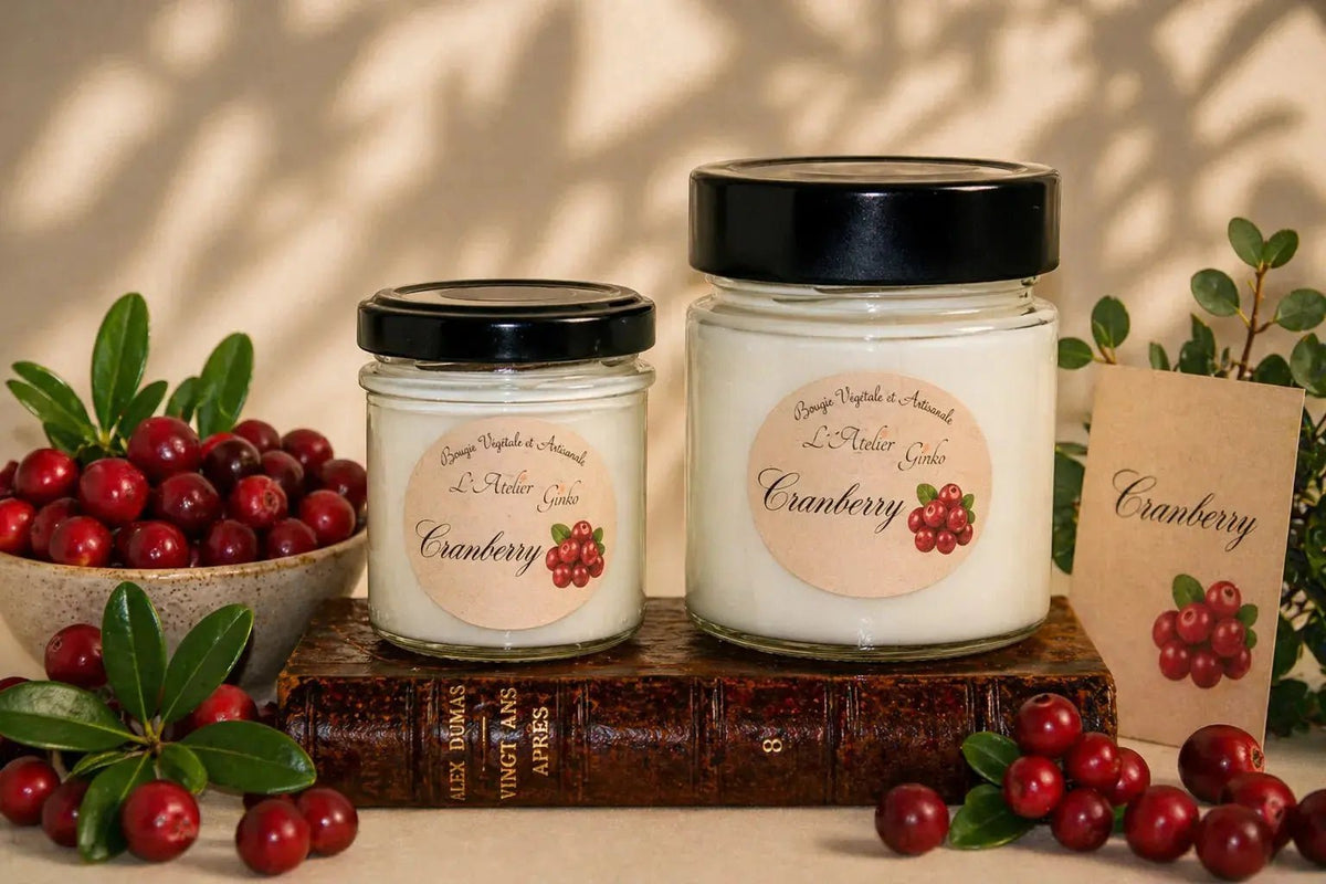 Bougie parfumée Cranberry cire de soja végétale artisanale - L'Atelier Ginko