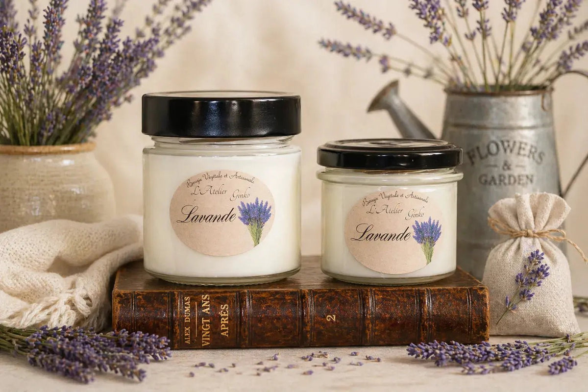 Bougie parfumée Lavande cire de soja artisanale - L'Atelier Ginko