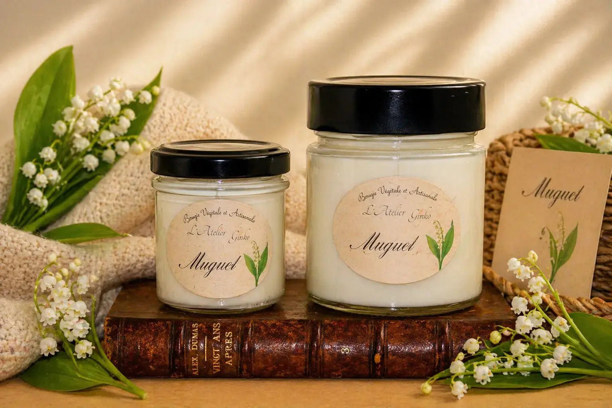 Bougie parfumée Muguet cire de soja artisanale - L'Atelier Ginko