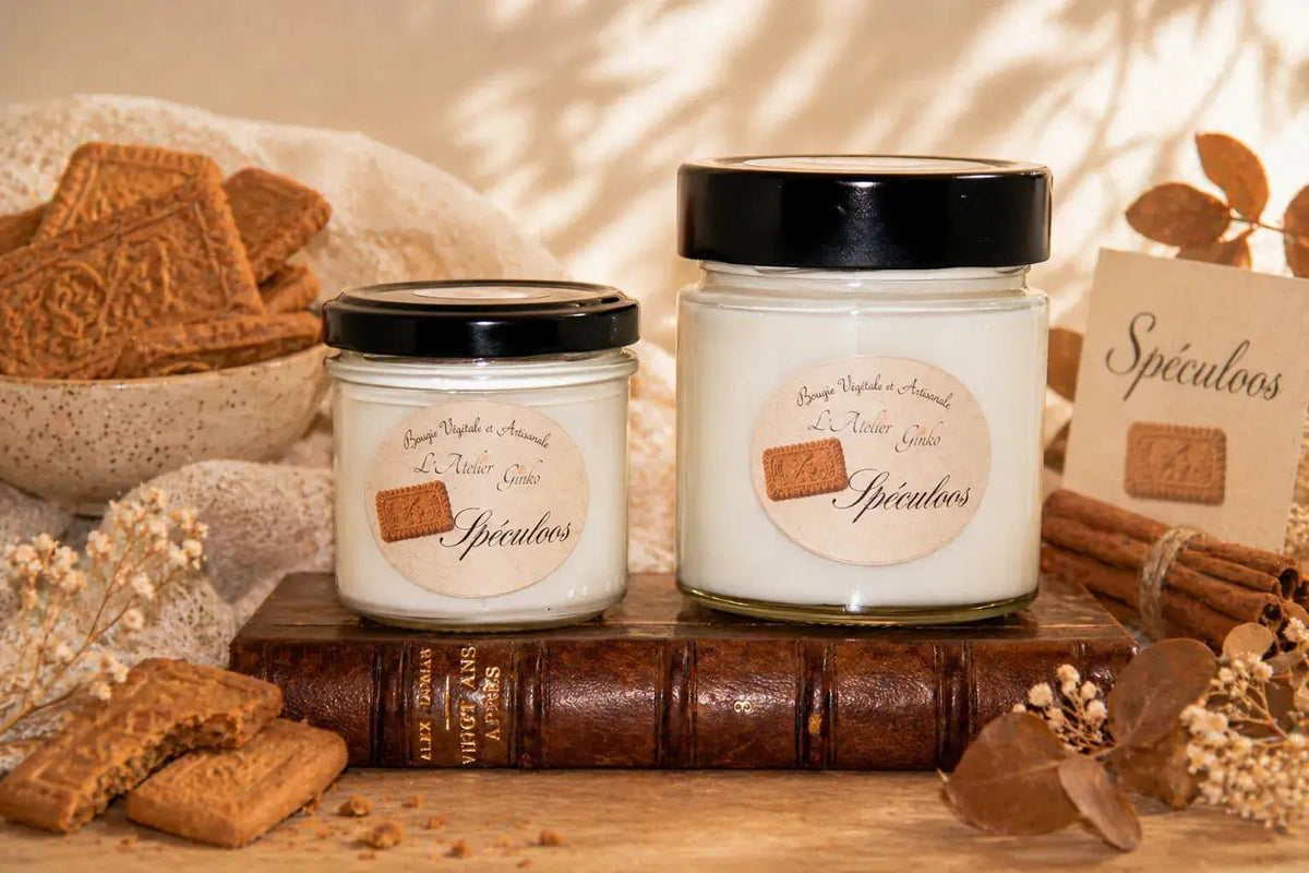 Bougie parfumée Spéculoos cire de soja artisanale L'Atelier Ginko Moselle