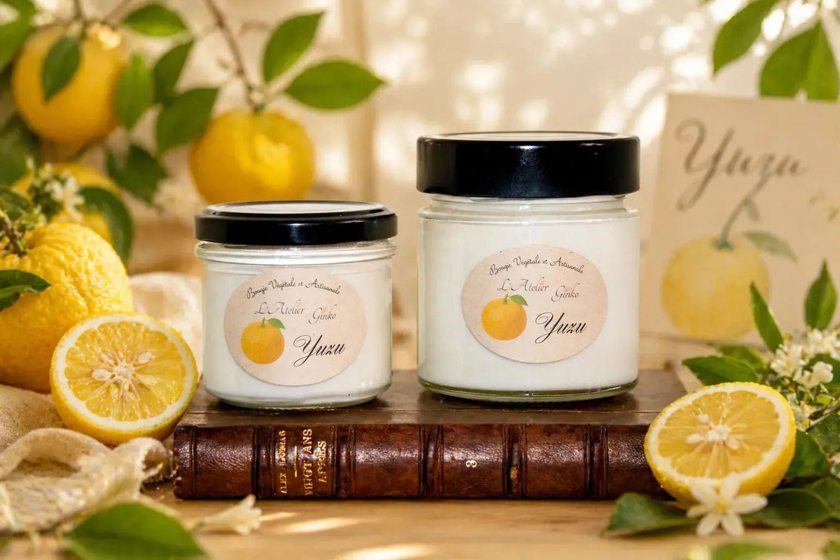 Bougie parfumée Yuzu cire de soja artisanale L'Atelier Ginko Moselle
