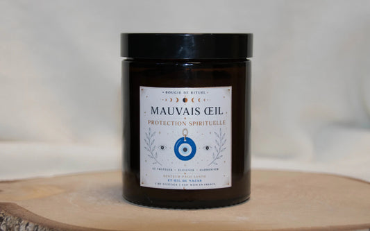 Bougie Rituel Œil Protecteur – Protection & Sérénité - L'Atelier Ginko - Boutique en Ligne