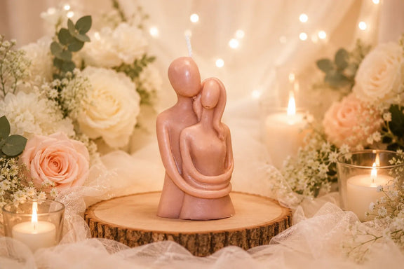 Bougie artisanale mariage Couple Entrelacés - L'Atelier Ginko - Boutique en Ligne