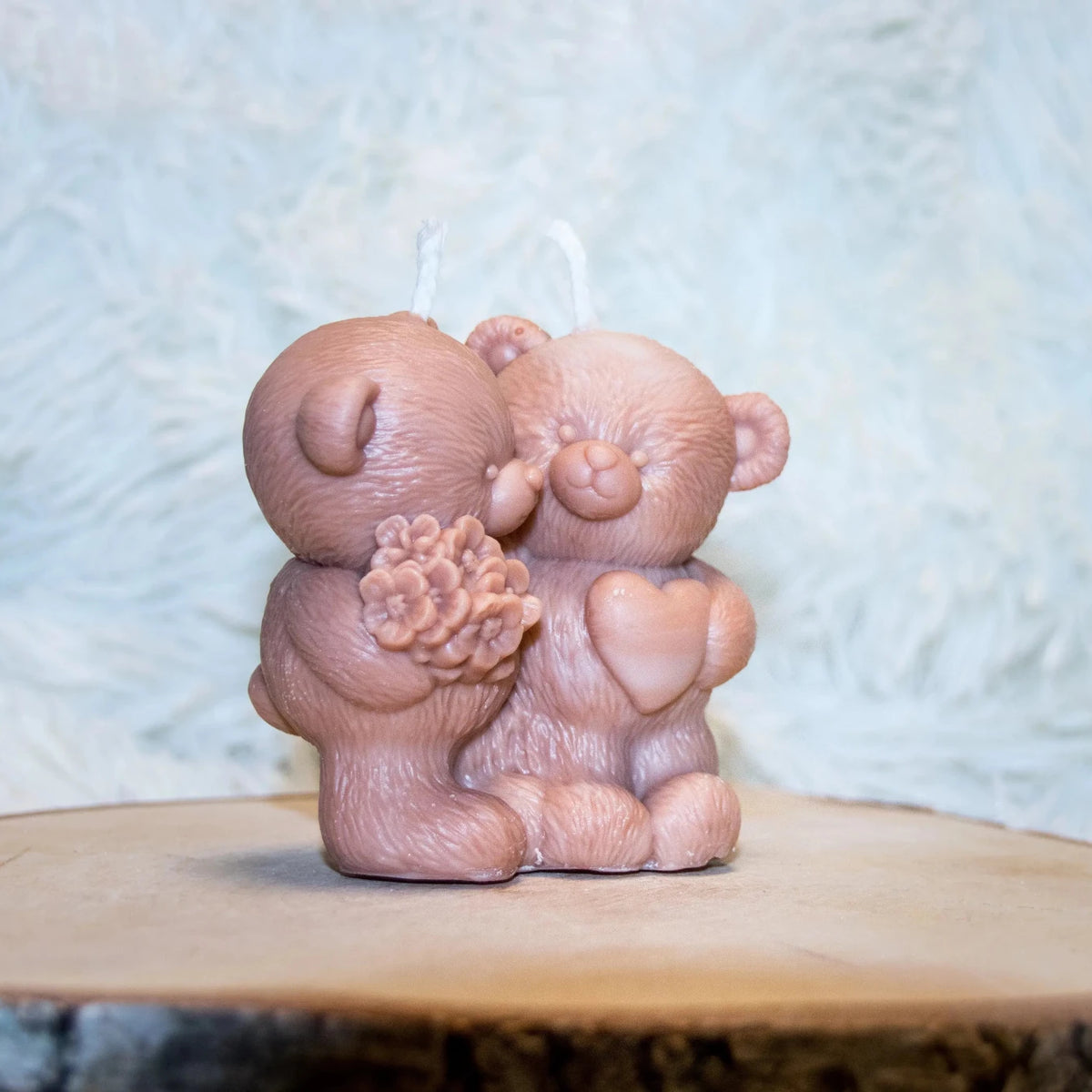 Bougie artisanale mariage Couple Ours - L'Atelier Ginko - Boutique en Ligne