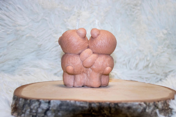Bougie artisanale mariage Couple Ours - L'Atelier Ginko - Boutique en Ligne