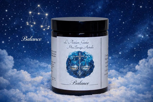 Bougie Astrologique Balance cire soja signe du zodiaque artisanale - L'Atelier Ginko