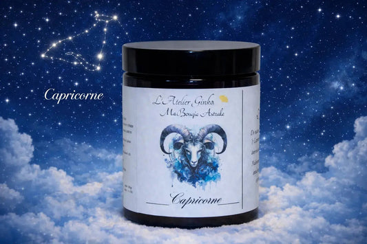 Bougie Astrologique Capricorne cire soja signe du zodiaque artisanale - L'Atelier Ginko