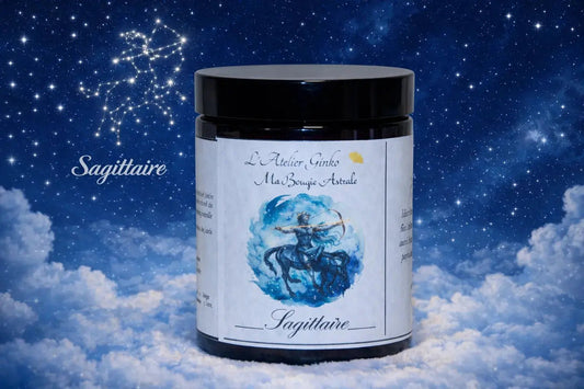 Bougie Astrologique Sagittaire cire soja signe du zodiaque artisanale - L'Atelier Ginko