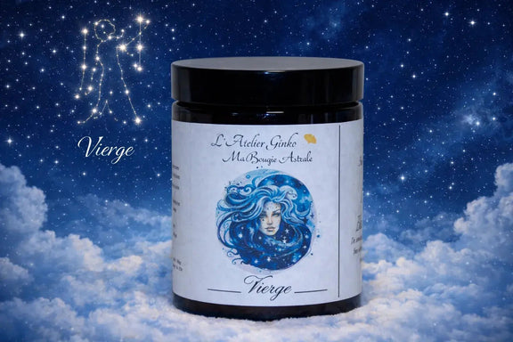 Bougie Astrologique Vierge cire soja signe du zodiaque artisanale - L'Atelier Ginko