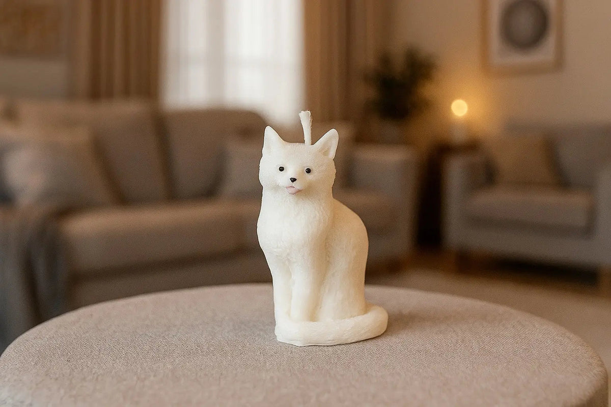 Bougie décorative en forme de chat artisanale - L'Atelier Ginko