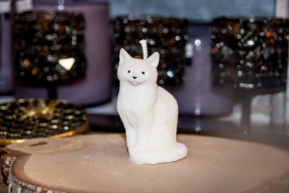 Bougie Chat vue de côté décorative originale - L'Atelier Ginko