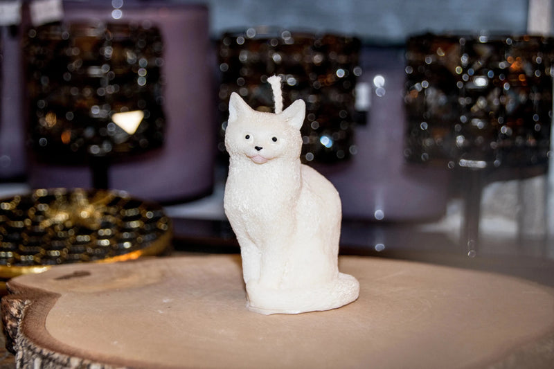 Bougie Chat vue de côté décorative originale - L'Atelier Ginko