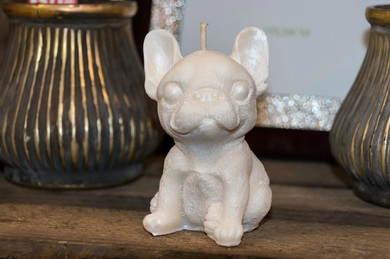 Bougie Chien vue de côté décorative originale - L'Atelier Ginko