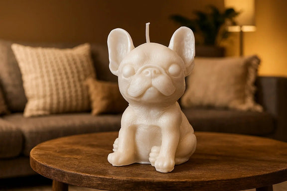 Bougie décorative en forme de chien artisanale - L'Atelier Ginko