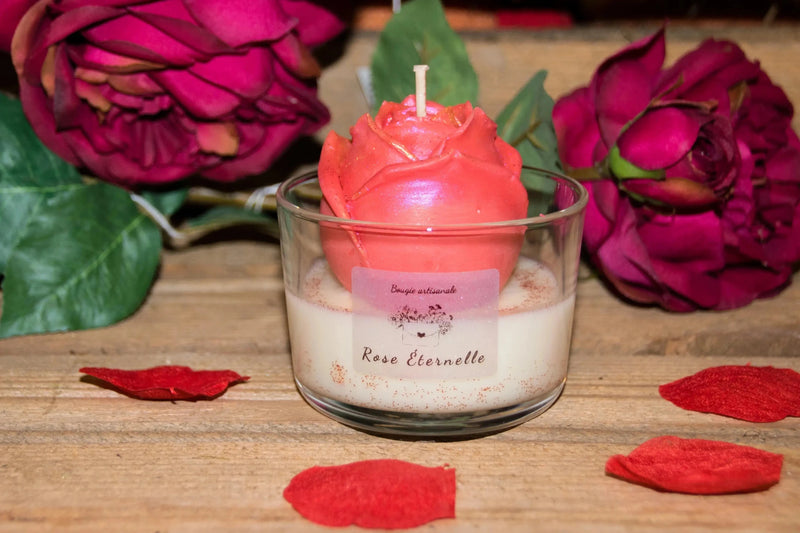 Bougie Fleur Rose originale idée cadeau cire végétale – L'Atelier Ginko