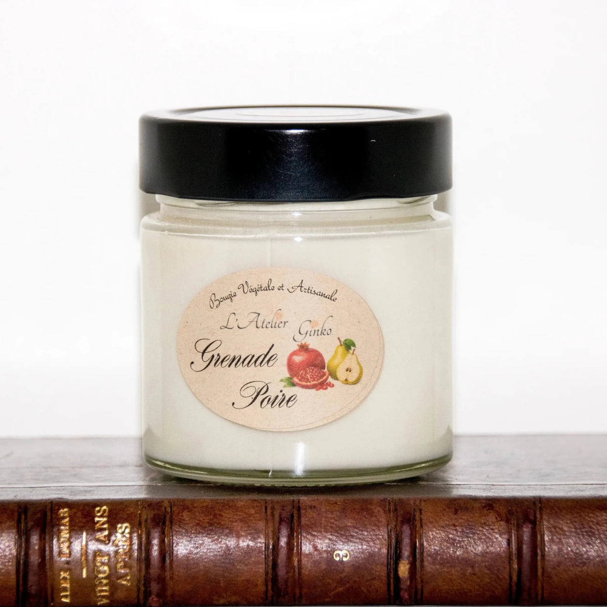 Bougie Grenade et Poire – Bougie Artisanale en cire de soja L'Atelier Ginko - Boutique en Ligne