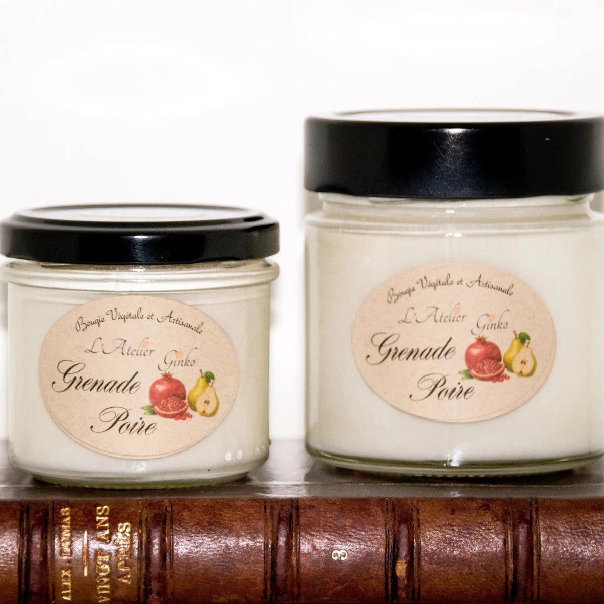 Bougie Grenade et Poire – Bougie Artisanale en cire de soja L'Atelier Ginko - Boutique en Ligne