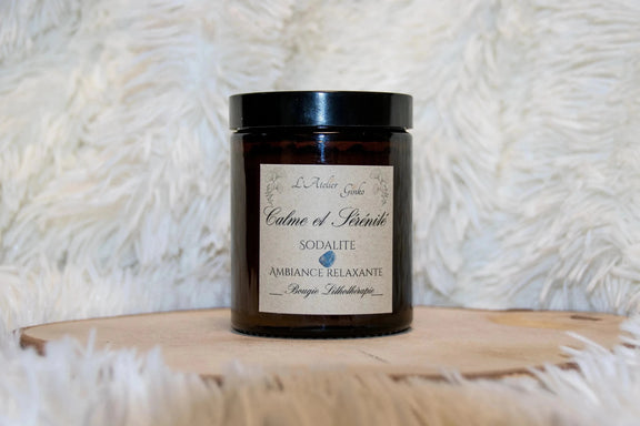 Bougie Lithothérapie parfumée Calme et Sérénité - L'Atelier Ginko - Boutique en Ligne