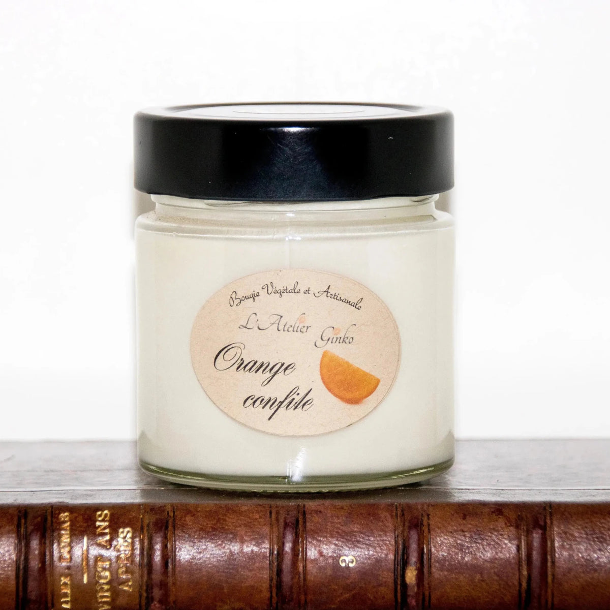 Bougie Orange Confite – Bougie Artisanale en cire de soja - L'Atelier Ginko - Boutique en Ligne