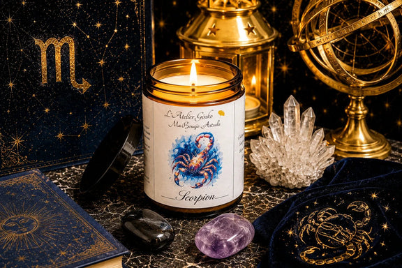 Bougie parfumée Astrologique Scorpion – Cire de soja artisanale - L'Atelier Ginko - Boutique en Ligne