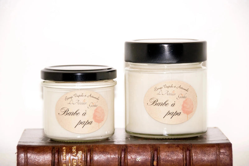 Bougie parfumée Barbe à Papa cire de soja artisanale - L'Atelier Ginko