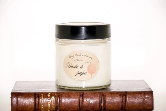 Bougie parfumée Barbe à Papa cire de soja artisanale - L'Atelier Ginko