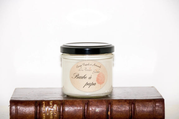 Bougie parfumée Barbe à Papa cire de soja artisanale - L'Atelier Ginko