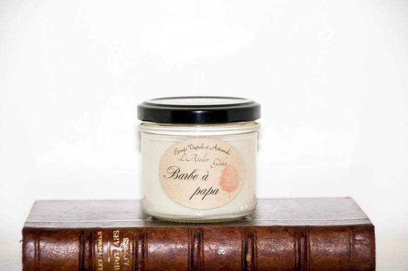 Bougie parfumée Barbe à Papa cire de soja artisanale - L'Atelier Ginko
