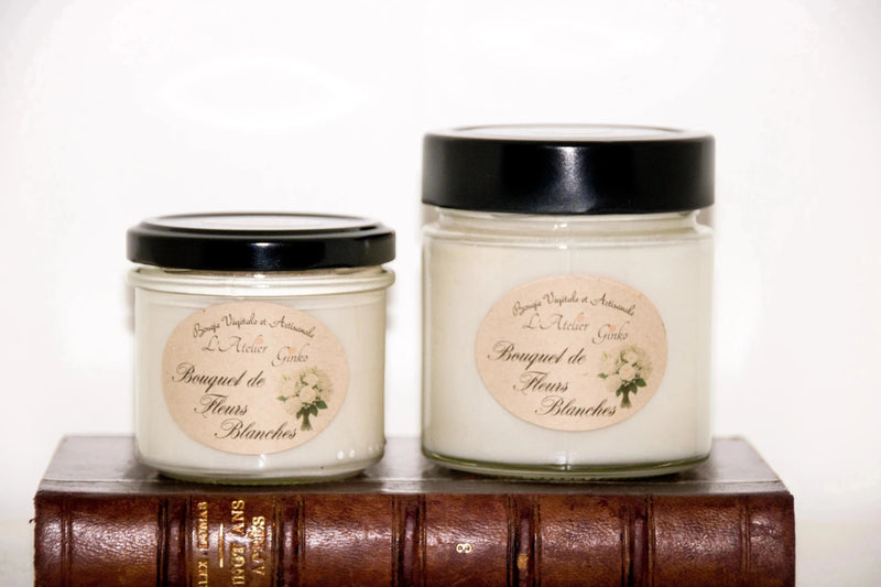 Bougie parfumée Bouquet de Fleurs blanches - L'Atelier Ginko - Boutique en Ligne