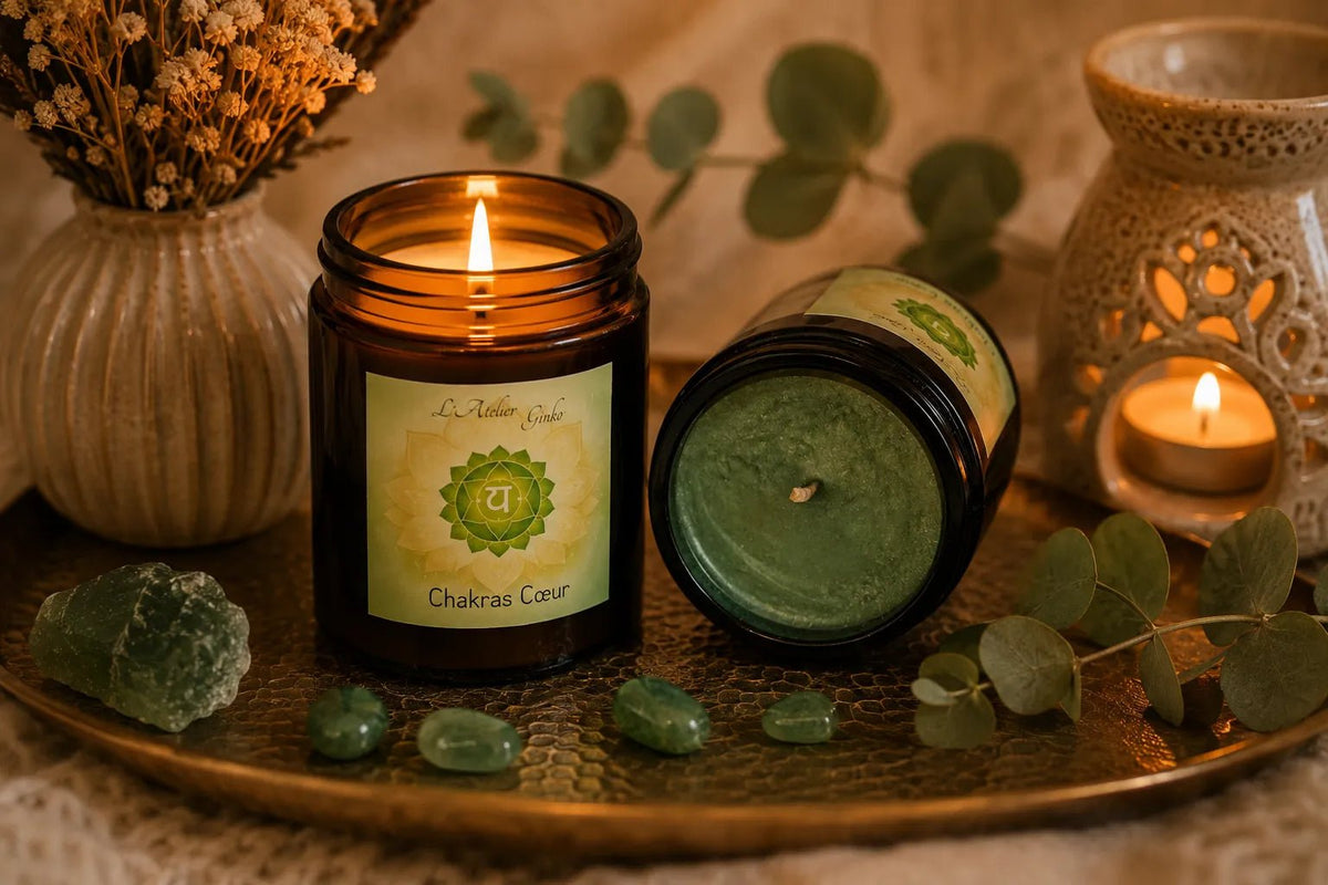 Bougie parfumée Chakras Cœur ANA - L'Atelier Ginko - Boutique en Ligne