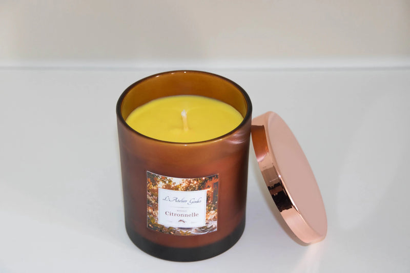 Bougie parfumée Citronnelle Extérieur – Anti-moustique - L'Atelier Ginko - Boutique en Ligne