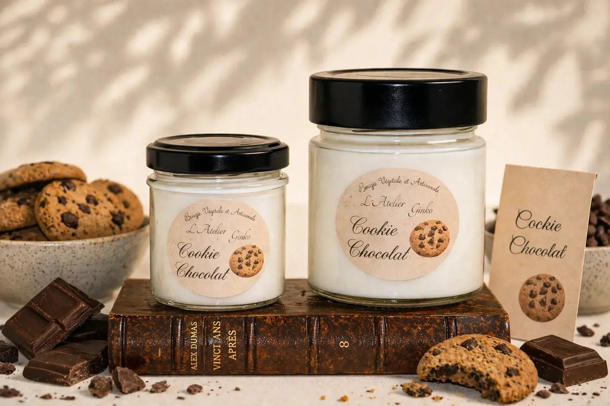Bougie parfumée Cookie Chocolat cire de soja artisanale L'Atelier Ginko Moselle