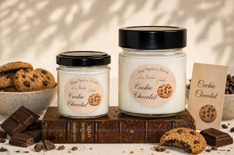 Bougie parfumée Cookie Chocolat cire de soja artisanale L'Atelier Ginko Moselle