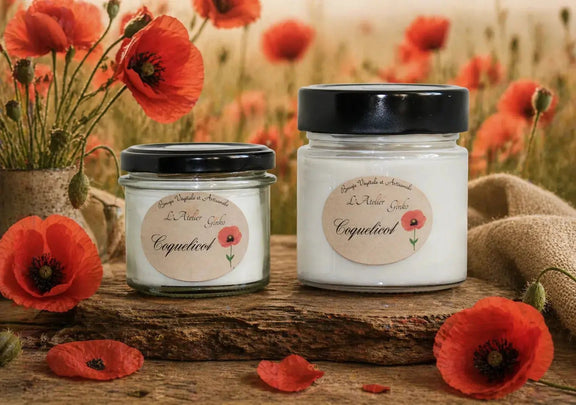 Bougie parfumée Coquelicot cire de soja artisanale L'Atelier Ginko Moselle