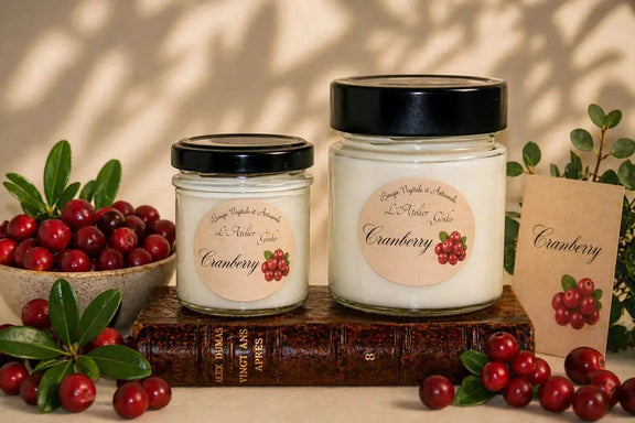 Bougie parfumée Cranberry cire de soja végétale artisanale - L'Atelier Ginko
