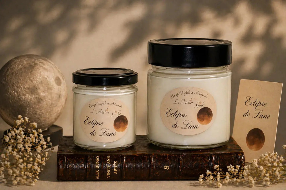 Bougie parfumée Eclipse de Lune cire de soja artisanale L'Atelier Ginko Moselle