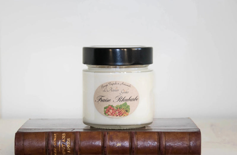 Bougie parfumée Fraise Rhubarbe - L'Atelier Ginko - Boutique en Ligne