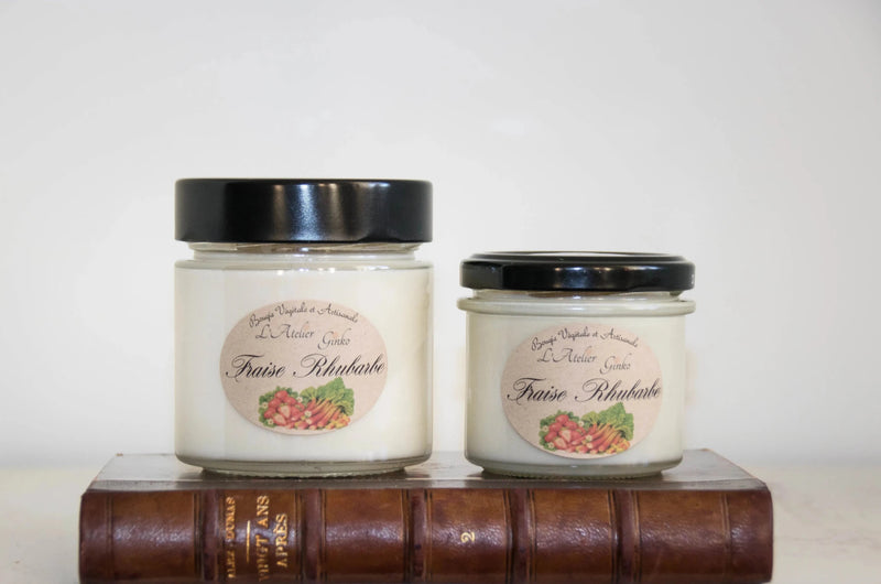 Bougie parfumée Fraise Rhubarbe - L'Atelier Ginko - Boutique en Ligne