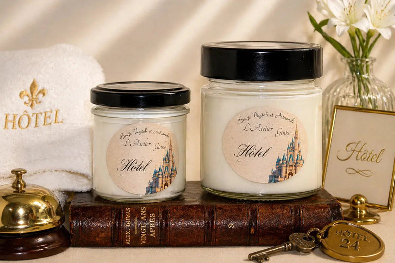 Bougie parfumée Hôtel cire de soja artisanale - L'Atelier Ginko