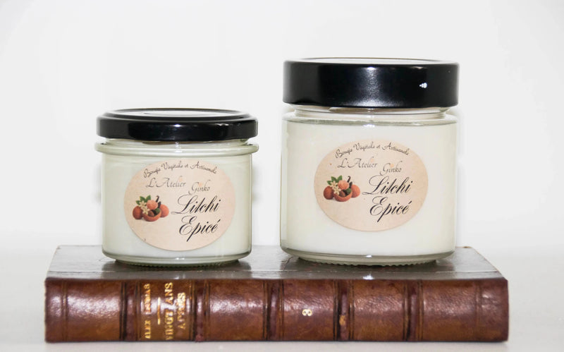 Bougie parfumée Litchi épicé cire de soja artisanale - L'Atelier Ginko