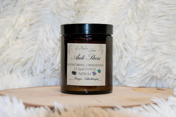 Bougie parfumée Lithothérapie Anti - Stress - L'Atelier Ginko - Boutique en Ligne
