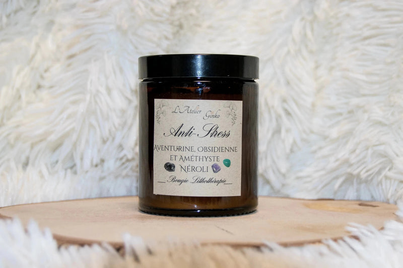 Bougie parfumée Lithothérapie Anti - Stress - L'Atelier Ginko - Boutique en Ligne