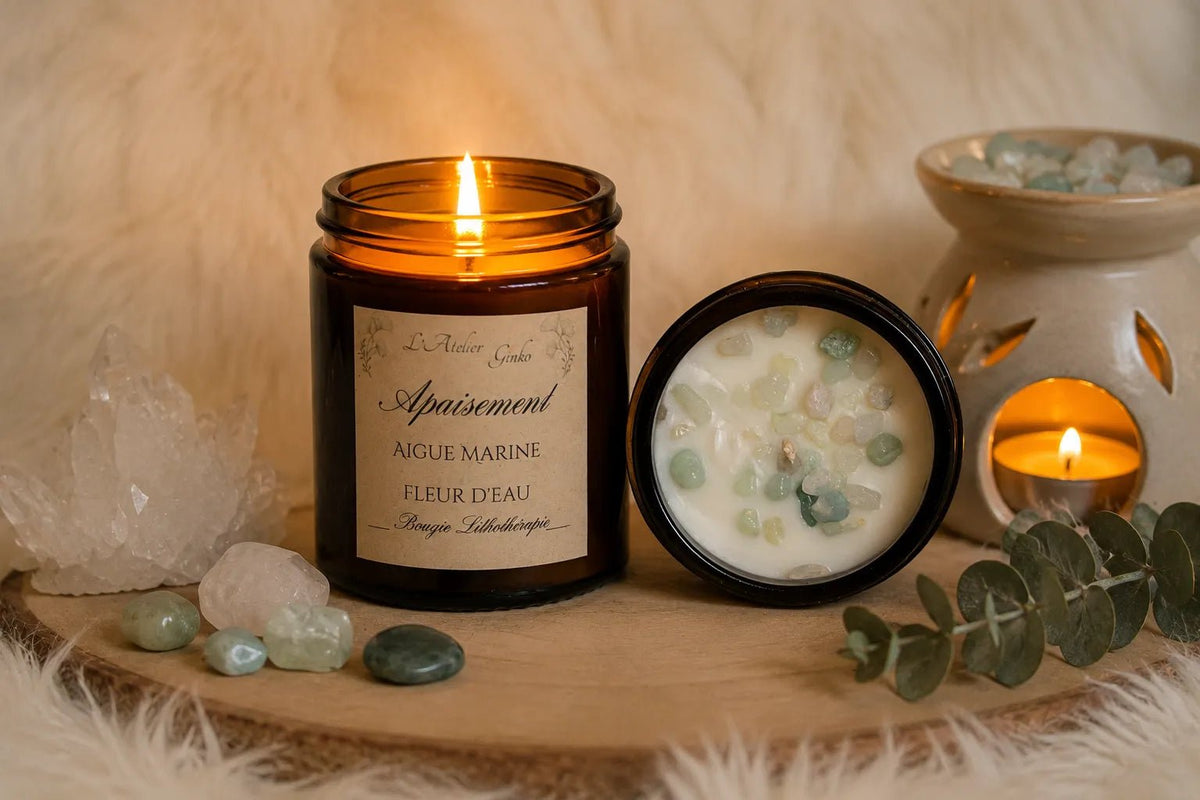 Bougie parfumée Lithothérapie Apaisement - L'Atelier Ginko - Boutique en Ligne