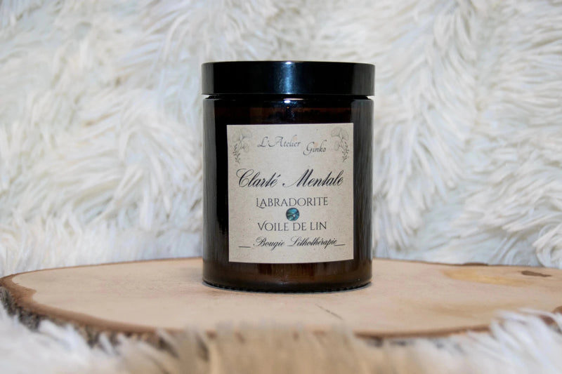 Bougie parfumée Lithothérapie Clarté Mentale - L'Atelier Ginko - Boutique en Ligne