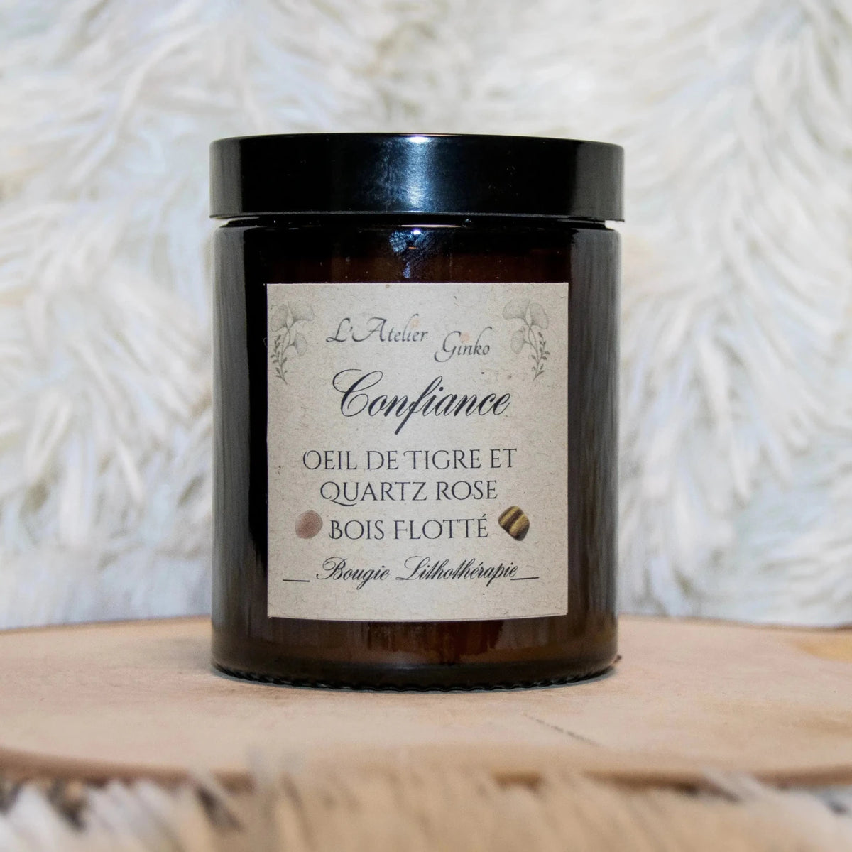 Bougie parfumée Lithothérapie Confiance - L'Atelier Ginko - Boutique en Ligne